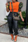 Orange Fashion Casual Camouflage Print Patchwork O Neck Tops