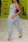 Khaki Fashion Casual Solid Vests Pants O Neck Sleeveless Two Pieces