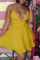 Yellow Sexy Fashion Sleeveless Halter Dress