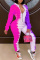 Pink Fashion Casual Print Basic Zipper Collar Regular Jumpsuits