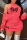 Brick Red Fashion Sexy Letter Print Basic O Neck Long Sleeve Two Pieces