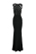 Black Fashion Sexy Patchwork Hot Drilling Hollowed Out O Neck Evening Dresses