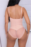 Pink Fashion Sexy Solid Backless Spaghetti Strap Skinny Romper