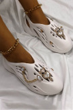 White Fashion Casual Hollowed Out Patchwork Closed Sport Shoes
