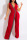 Red Sexy Elegant Print Split Joint With Belt V Neck Straight Jumpsuits
