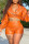Orange Fashion Sexy Solid Split Joint Turndown Collar Long Sleeve Two Pieces