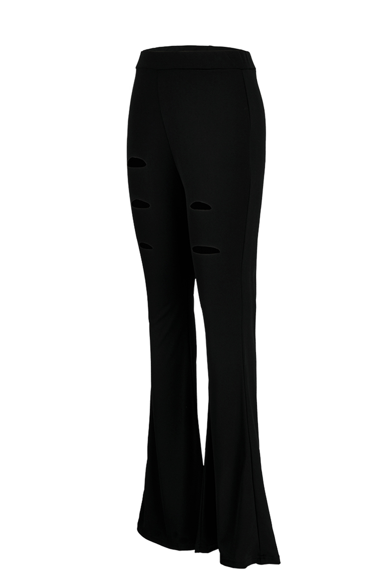 Casual Irregular Fringed Hem Boot Cut Speaker Bottoms(3 Colors)