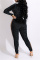 Black Fashion Sexy Patchwork Hot Drilling Split Joint Turtleneck Skinny Jumpsuits
