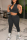 Black Casual Sportswear Solid Vests Pants Zipper Collar Sleeveless Two Pieces