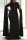 Black Fashion Plus Size Solid Split Joint See-through O Neck Evening Dress