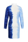 Blue Fashion Sexy Plus Size Gradual Change Print Basic Turndown Collar Printed Dress