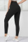 Black Casual Sportswear Solid Basic Skinny High Waist Trousers