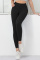 Black Casual Sportswear Solid Basic Skinny High Waist Trousers