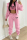 Pink Fashion Casual Letter Print Cardigan Vests Pants Hooded Collar Long Sleeve Three-piece Set