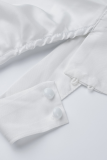 White Casual Print Patchwork Halter Irregular Dress Dresses