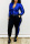 Blue Fashion Casual Patchwork Sequins Zipper Collar Long Sleeve Two Pieces