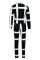 White and blue Casual Striped Two Piece Suits Print pencil Long Sleeve