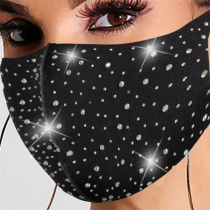 Black Fashion Casual Patchwork Hot Drill Mask