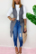 Khaki Fashion British Style Adult Solid Cardigan Turndown Collar Tops