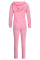 Pink Casual Embroidered Hooded Collar Two Pieces