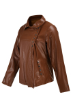Brown Fashion Casual Solid Split Joint Turndown Collar Outerwear