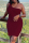 Burgundy Sexy Casual Solid Backless One Shoulder Sleeveless Dress