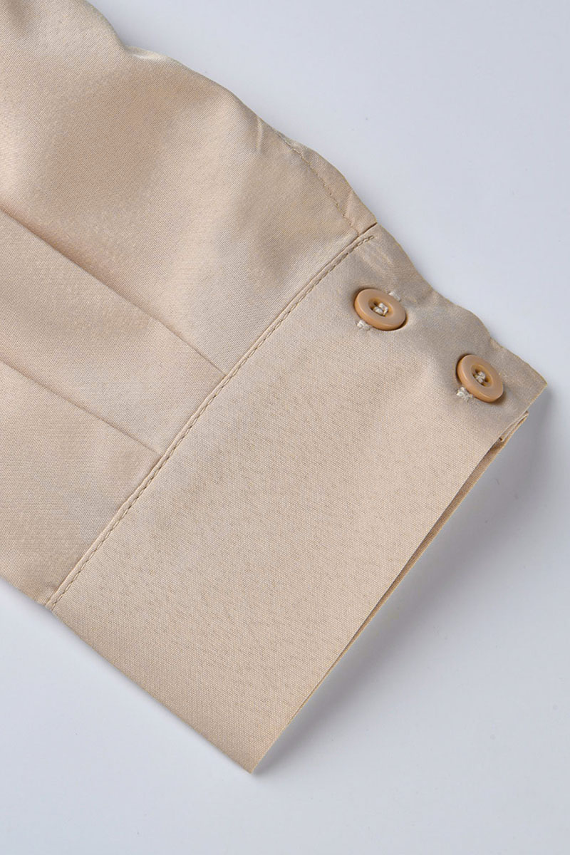 Casual Elegant Solid Patchwork Buckle Turndown Collar Tops(3 Colors)