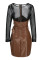 Khaki Sexy Solid Patchwork See-through O Neck One Step Skirt Dresses