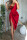 Red Fashion Sexy Patchwork Sequins Spaghetti Strap Evening Dress