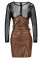 Khaki Sexy Solid Patchwork See-through O Neck One Step Skirt Dresses