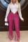 Red Fashion Casual Solid Tassel Split Joint Regular High Waist Pencil Trousers
