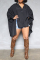 Black Fashion Casual Solid Patchwork Asymmetrical V Neck Tops
