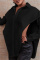 Black Sexy Casual Solid Asymmetrical Turndown Collar Long Sleeve Shirt Tops