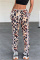 Multicolor Fashion Casual Print Split Joint Regular Mid Waist Trousers