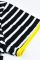 Black Fashion Casual Plus Size Striped Print Basic V Neck Short Sleeve Dress
