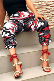 Red Zipper Fly Button Fly Mid Metal Zippered pencil Pants Pants