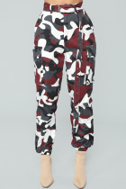 Red Zipper Fly Button Fly Mid Metal Zippered pencil Pants Pants