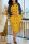 Yellow Casual Print Split Joint Buttons Asymmetrical O Neck Irregular Dress Dresses