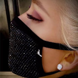 Black Silver Fashion Casual Patchwork Hot Drill Mask