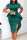 Green Fashion Casual Solid Patchwork Slit O Neck Pencil Dress