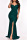 Green Elegant Solid Patchwork Slit Fold V Neck Evening Dress Dresses