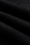 Black Fashion Casual Solid Basic High Waist Skinny Denim Jeans