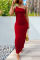 Pink Fashion Sexy Solid Backless Fold One Shoulder Sleeveless Dress Dresses