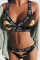 Blue Sexy Sportswear Patchwork Camouflage Print Letter Two-piece Set
