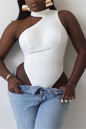 Sexy Solid Color Slit Zipper Strapless Sleeveless Skinny Denim Dresses