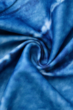 Blue Fashion Casual Print Basic Regular High Waist Conventional Full Print Bottoms