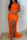 Orange Fashion Sexy Solid Backless Slit Oblique Collar Sleeveless Evening Dress