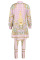 Pink England Print Two Piece Suits pencil Long Sleeve Two Pieces