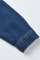 Dark Blue Fashion Casual Adult Solid Ripped Turndown Collar Long Sleeve Straight Denim