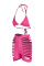 Rose Red Sexy Spaghetti Strap Solid Swimwears
